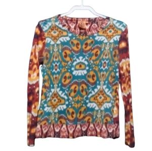 Tory Burch Ikat Print Pima Cotton Top